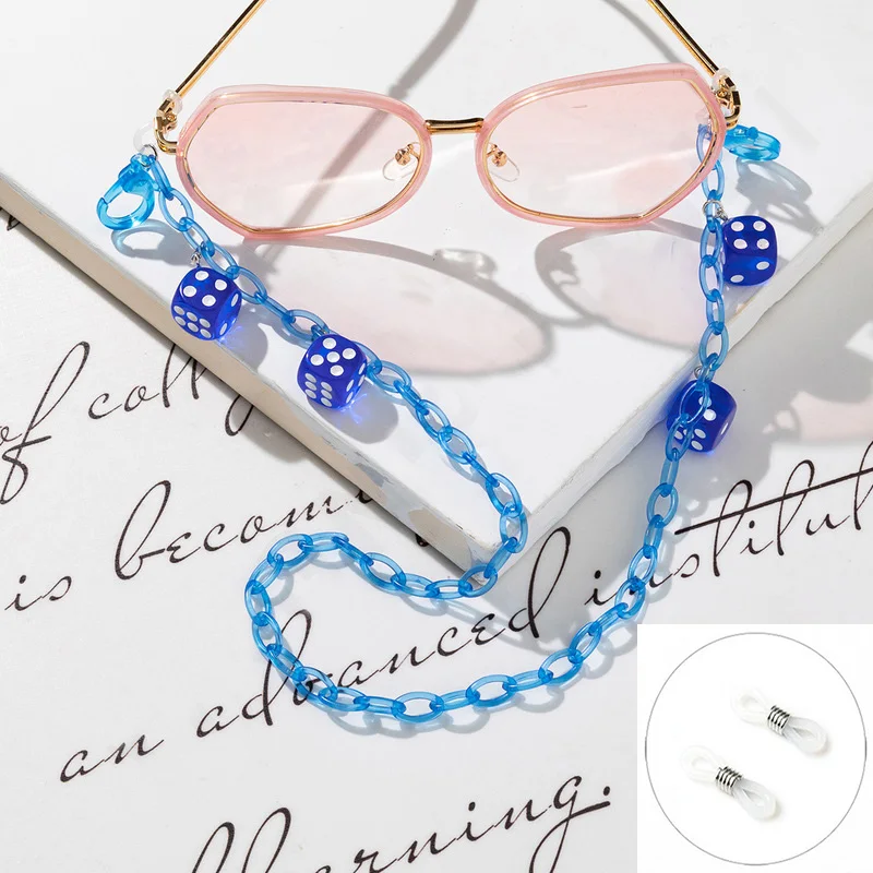 New Trendy Dice Colorful Acryl - Sunglass Retainer Cord review and price
