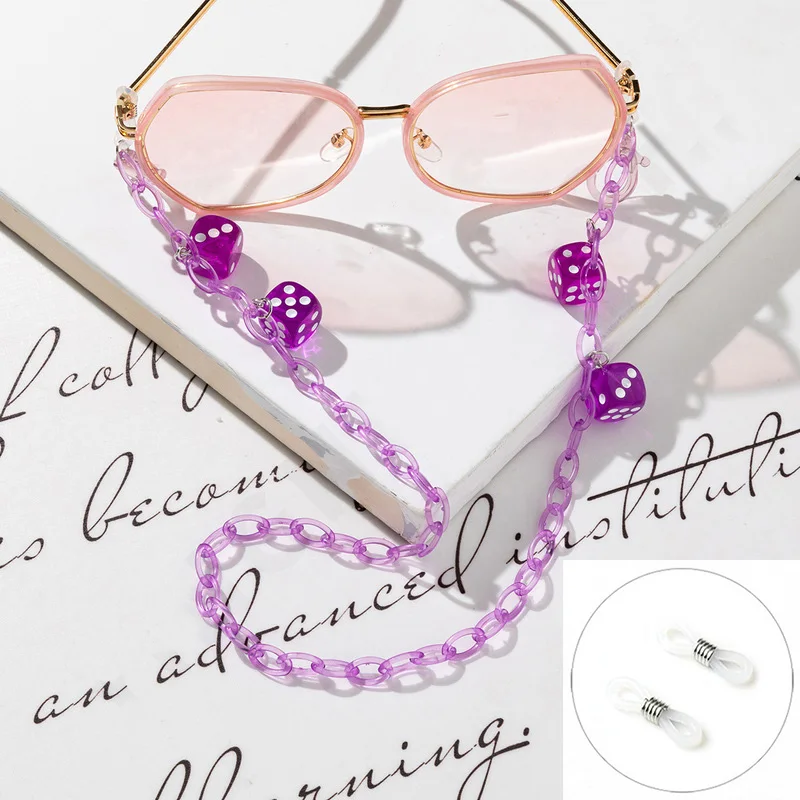 New Trendy Dice Colorful Acryl - Sunglass Retainer Cord review and price