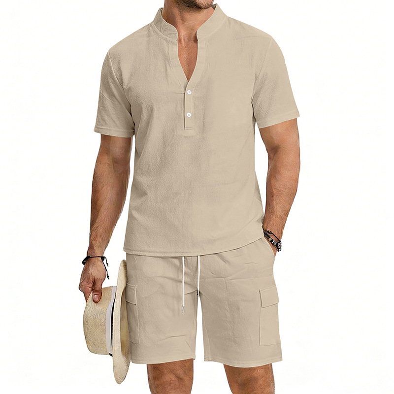 Summer Men's Linen 2 Piece Set - Short Linen Drawstring review and price