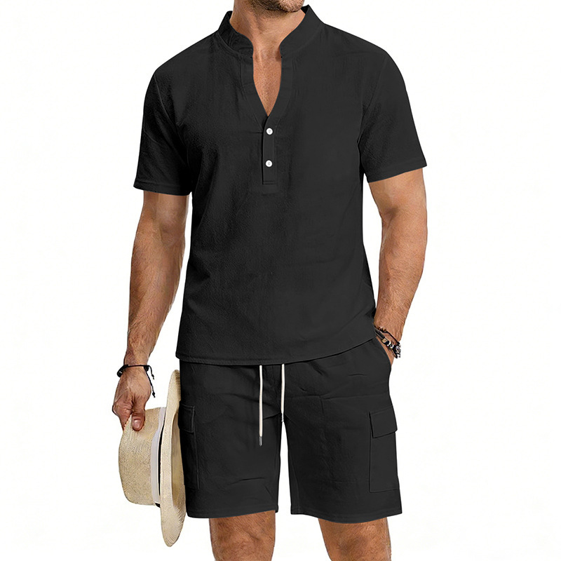 Summer Men's Linen 2 Piece Set - Short Linen Drawstring review and price