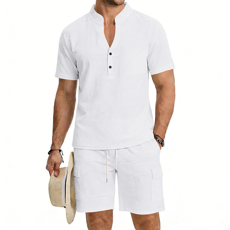 Summer Men's Linen 2 Piece Set - Short Linen Drawstring review and price