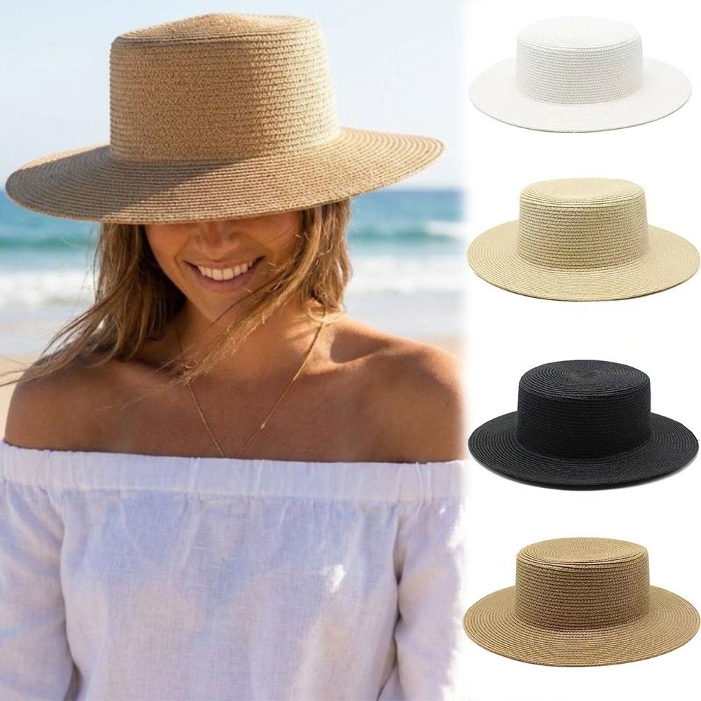 Fashionable Wide Brim Straw Ha - Bucket Hat Straw review and price