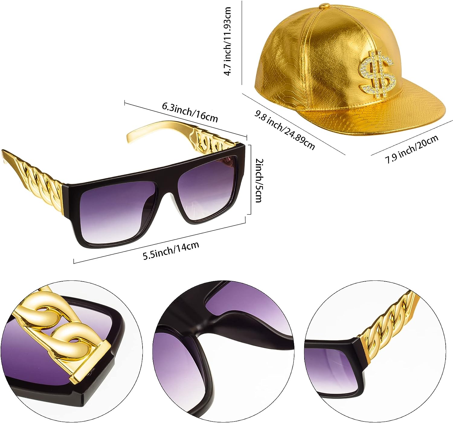 PESENAR 80s 90sHip Hop Costume - Sunglass Retainer Cord review and price